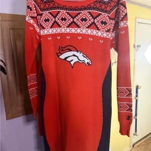 Orange & Navy Denver Broncos Long-Sleeve Knit Team Dress